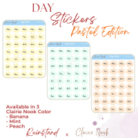Day Sticker Label Warna Pastel - Dekorasi Bullet Journal Clairie Nook