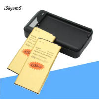 iSkyamS 2x 4350mAh EB-BG900BBE EB-BG900BBC Gold Battery +Charger For Samsung Galaxy S5 SV I9600 G900A G900P G900T G900V