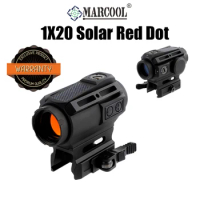 Marcool 1x20 Solar Energy Red Dot Scope Optic Sight Hunting Waterproof QD Mount AR CQB Sight Armed .223 5.56 .308 7.62