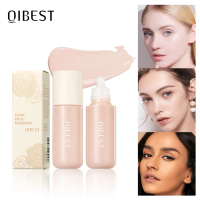 Cecair Asas, QIBEST, Kalis Peluh, Tahan Lama, Kawalan Minyak, Concealer, Kalis Air, Sesuai untuk Kul