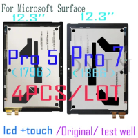 4 PCS 12.3" Original Pro5 7 LCD For Microsoft Surface Pro 5 1796 PRO 7 1866 LCD Display Touch Screen Digitizer Assembly Replace