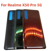 For Realme X50 Pro 5G RMX2075 6.44" Glass Rear Battery Housing Door Cover Cover Repair Parts