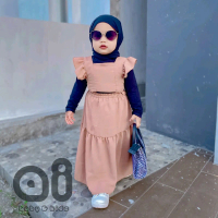 Setelan rok anak usia 1-6 thn Muslim Panjang Airflow Gamis Baju Cewek Dress