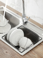 304不銹鋼水槽瀝水架 廚房水池瀝水籃洗碗池置物架洗菜盆碗碟架