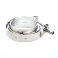 Universal Exhaust Flange, V-Shaped Clamp, V-Band Clamp 3 Inch V Turbo Exhaust Kit For SS304 3 Parts