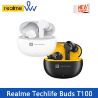 Realme TechLife Buds T100 Bluetooth 5.3 AI ENC Ture Wireless Headphones Long Battery Life TWS IPX5 Waterproof Sport Headset