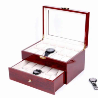 20 Slots Watch Display Boxes Case Luxury Watch Organizer New Two Layers Watch Case Storage Box Home Use Watch Display