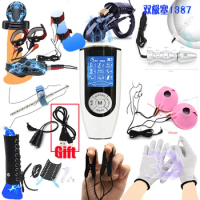 Electric Shocker Anal Butt Plug,Electrostimulation Cock Cage,E stim Nipple Clip/Glove,Bdsm Electro Shock Penis Cock Ring Sex Toy