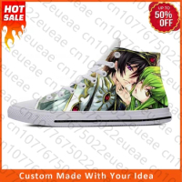 Japanese Anime Manga Cartoon Code Geass Lelouch Cool Casual Cloth Shoes High Top Lightweight Breathable Print Men Women Sneakers