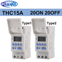 1pc Electronic Weekly 7 Days Programmable Digital Timer Switch Relay Control 220V 230V 10A 16A Din Rail THC15A