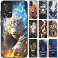 Silicone Case For Samsung Galaxy S10 S8 Note 8 9 S7 S6 S9 Plus Edge S10e 5G Cute Cat Tiger Snake Wolf Lion Cartoon Pattern Cover