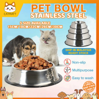 Durable Pets Stainless Steel Pet Bowl Water Dish Pet Travel Food Feeding Bowl Dog Cat Bowl MY In Sto