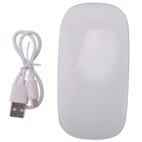 Bluetooth Wireless Magic Mouse Silent Rechargeable Computer Mouse Slim Ergonomic PC Mice for Apple Macbook(White)