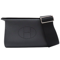 【二手名牌BRAND OFF】HERMES 愛馬仕 黑色 Togo牛皮 Videpoches 肩背包 B刻