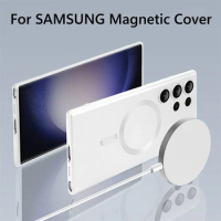 For Samsung Galaxy S24 S23 S22 S21 S20 Plus Note 20 Ultra S20FE S21FE S23FE Silicone Soft Case Magsafe Wireless Charging Cover