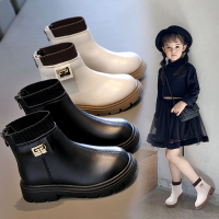 女童靴子2024秋冬新款中大童單靴兒童短靴軟底加絨馬丁靴洋氣皮靴