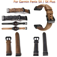 Classic Leather wrist Watch Strap Easy fit quick Link Bracelet Belt 26MM For Garmin Fenix 3/Fenix 5X fashion Watchband wristband