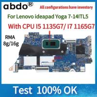 For Lenovo ideapad Yoga 7-14ITL5 Yoga 7-15ITL5 laptop motherboard NM-D131 with CPU I5 1135G7/I7 1165G7 RAM 8G/16G.100% test work
