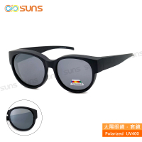 【SUNS】台灣製偏光太陽眼鏡 黑框白水銀 墨鏡 抗UV400/可套鏡(防眩光/遮陽)