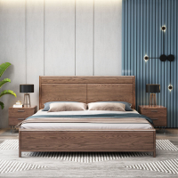 白蠟木北歐實木床1.8米雙人床現代簡約1.5米床主臥室家具工廠直銷