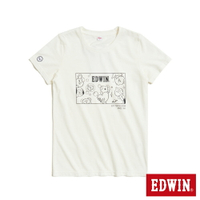EDWIN BT21單色線條短袖T恤-女款 白色