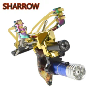 1Pc Slingshot Catapult Hunting Powerful Elastic Aluminum Alloy With Rubber Band Shooting Training Bowfishing Archery Accessories