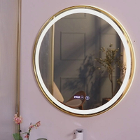 【破損補發】智能圓鏡浴室鏡防霧化妝壁掛梳妝洗手間衛生間LED鏡子帶燈免打孔