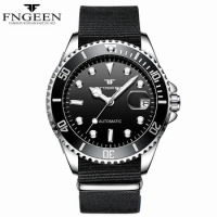 FNGEEN Luxury Brand Classic Water Ghost Series Men 'S Automatic Mechanical Calendar Watch Nylon Strap Waterproof Male Wristwatch