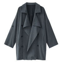 【SAS】韓版OL薄款中長風衣外套(3色可選 風衣 薄外套 中長外套 風衣外套 1279C)