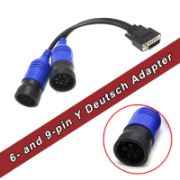 PN 405048 6 Pin And 9 Pin Y to DB 15PIN Deutsch Adapter For NEXIQ 125032 USB Link