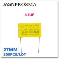 JASNPROSMA X2 275VAC 4.7UF Pitch 27mm 27.5MM 200PCS 475 10% K Safety Capacitor MKP