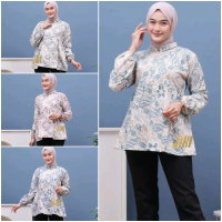blouse batik wanita busui friendly, atasan batik wanita kantoran Baju Kantor