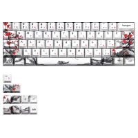 Allover Dye-keycaps subbed Plum Blossom 71, profil kunci, untuk GH60, RK61, ALT61, Anne PRO2, GK61, 