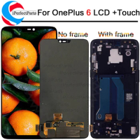 6.28" AMOLED For Oneplus 6 LCD Display Touch Screen Digitizer with Frame Panel Assembly Replacement For oneplus 6 LCD
