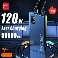 Miniso 120W Super Fast Charging Power Bank 50000Amh Power Bank Compact Upgraded Portable Power Bank Suitable for Xiaomi Huawei
