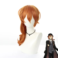 Nakahara Chuuya Wig Anime Bungou Stray Dogs Cosplay 20inch Hair Halloween Costumes Christmas Party Wigs Heat Resistant Synthetic