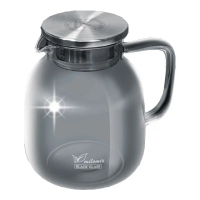 【milomix】黑色元素玻璃茶壺1800ml(胖胖款)