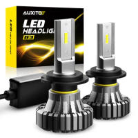 AUXITO 2PCS H7 LED LIghts No Fan CSP Chip Fanless H4 H9 HB3 9005 9012 HIR2 LED Bulb Headlight for Car 12V Fog Lamp H11 H8 HB4