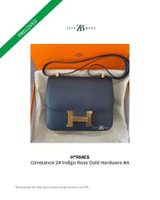 Hermes Constance 24 Indigo Rose Gold Hardware #A Biru
