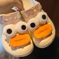 Set Sale New Cute Cartoon Duck Shoe Charms Accessories Jibz Cro Charms Sneakers Souvenir Decoration Charms for Boys Women Gifts