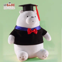 Graduation Season Gift Doctor Hat We Bare Bear Stuffed Animal Toy Panda Doll Cartoon Kindergarten Cute Plush Toys
