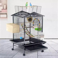 Lovebird Bird Cage Hamster Aviary Parrot Bird Cage Vintage Stainless Steel Playground Vogelkooi Accessoires House Birds Garden