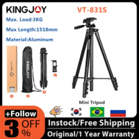 KINGJOY VT-831S 60'' Camera Phone Tripod Stand Compatible with Canon Nikon DSLR with Universal Tablet Phone Holder For Live