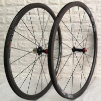 30mm carbon road bike wheels 23mm wide 700c clincher wheelset 16/21 holes Non-spraying wheel