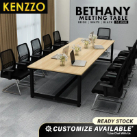 KENZZO: 6-8 Person Black Frame Steel Large Simple Office Meeting Table (240cm x 120cm) / Meja Pejaba