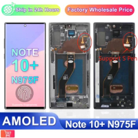 100% Amoled For Samsung Note 10 Plus Display For Samsung Note10+ Lcd Display Touch Screen with Frame Support S Pen Fingerprints
