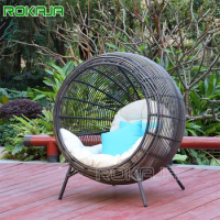 Bird's Nest Lounge Chair Lazy Sofa Outdoor Rattan Wicker Egg Chair Designer Half Dome Lounge Chairs