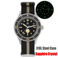 Watchdives WD50F 50-Fathoms Watch Sapphire Crystal 300M Watchproof C3 Luminous NH35 Automatic Mechanical 40mm Titanium Watch