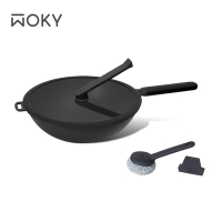 WOKY 沃廚 恰恰鍋32CM炒鍋組(含集水器+鍋刷)