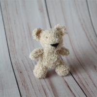 Knit Teddy Bear Toy Photography Prop Small Handknitted Animal Toy Crochet Teddy Bear Newborn photo props